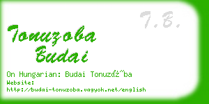 tonuzoba budai business card